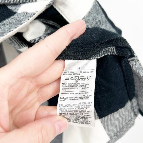 Old Navy Womens Plaid Check Button Front Long Sleeve Flannel Shirt Size 3X - Picture 5 of 6